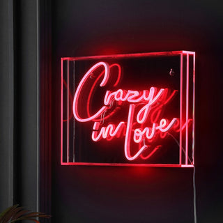 Sign  Crazy In Love Contemporary Glam Acrylic Box USB Operated LED Neon Light