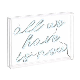 Neon All We Have Is Now Contemporary Glam Acrylic Box USB Operated LED Neon Light