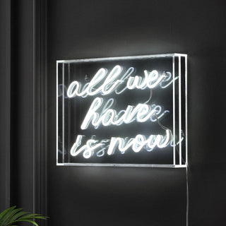 Neon All We Have Is Now Contemporary Glam Acrylic Box USB Operated LED Neon Light