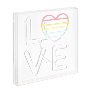 Live LOVE Square Contemporary Glam Acrylic Box USB Operated LED Neon Light