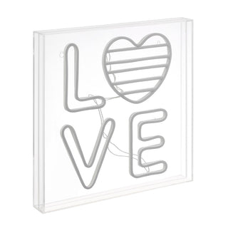 Live LOVE Square Contemporary Glam Acrylic Box USB Operated LED Neon Light