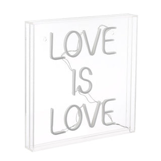 Neon Sign Love Is Love Square Contemporary Glam Acrylic Box USB Operated LED Neon Light