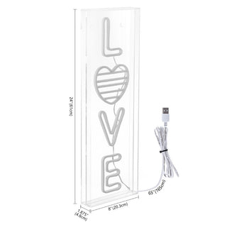 GLOWTRONIX LOVE Contemporary Glam Acrylic Box USB Operated LED Neon Light