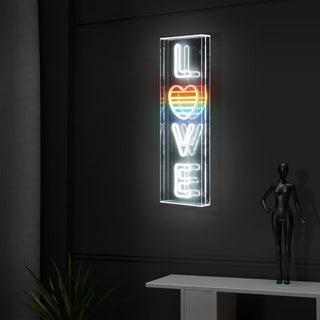 GLOWTRONIX LOVE Contemporary Glam Acrylic Box USB Operated LED Neon Light