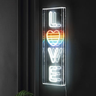 GLOWTRONIX LOVE Contemporary Glam Acrylic Box USB Operated LED Neon Light