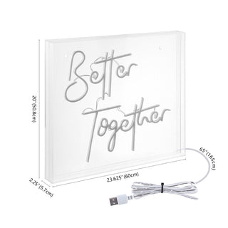 Cheers Together Contemporary Glam Acrylic Box USB Operated LED Neon Light