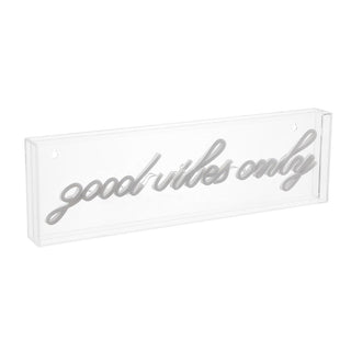 Sign Good Vibes Only Contemporary Glam Acrylic Box USB Operated LED Neon Light