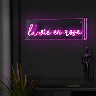 BNF  La Vie En Rose Contemporary Glam Acrylic Box USB Operated LED Neon Light