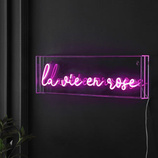 BNF  La Vie En Rose Contemporary Glam Acrylic Box USB Operated LED Neon Light