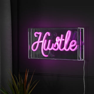 American  Hustle Contemporary Glam Acrylic Box USB Operated LED Neon Light