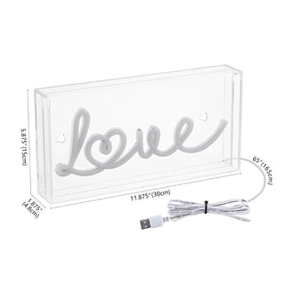 Decor  Love Contemporary Glam Acrylic Box USB Operated LED Neon Light