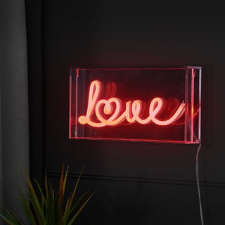 Decor  Love Contemporary Glam Acrylic Box USB Operated LED Neon Light