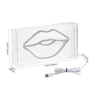 Sign  FOR Lips Contemporary Glam Acrylic Box USB Operated LED Neon Light