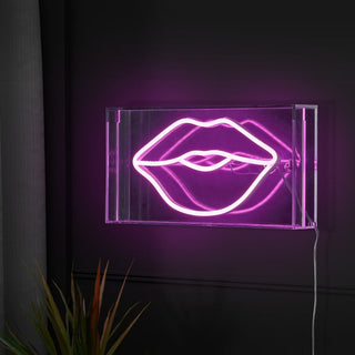 Sign  FOR Lips Contemporary Glam Acrylic Box USB Operated LED Neon Light