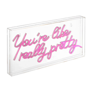 Wedding You're Like Really Pretty Contemporary Glam Acrylic Box USB Operated LED Neon Light