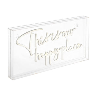 Sign Board This Is Your Happy Place Contemporary Glam Acrylic Box USB Operated LED Neon Light