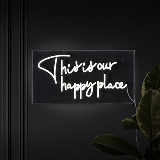 Sign Board This Is Your Happy Place Contemporary Glam Acrylic Box USB Operated LED Neon Light