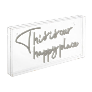 Sign Board This Is Your Happy Place Contemporary Glam Acrylic Box USB Operated LED Neon Light