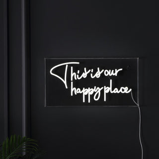 Sign Board This Is Your Happy Place Contemporary Glam Acrylic Box USB Operated LED Neon Light