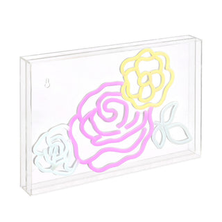 the Crowd Of Roses Contemporary Glam Acrylic Box USB Operated LED Neon Light