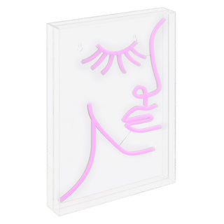 ETA  Half-Face Contemporary Glam Acrylic Box USB Operated LED Neon Light