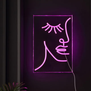 ETA  Half-Face Contemporary Glam Acrylic Box USB Operated LED Neon Light