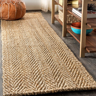 Lolland Hand Woven Herringbone Chunky Jute Area Rug