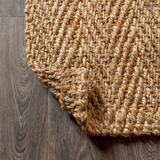 Lolland Hand Woven Herringbone Chunky Jute Area Rug