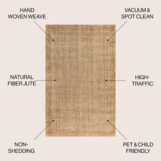 Lolland Hand Woven Herringbone Chunky Jute Area Rug