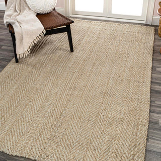 Lolland Hand Woven Herringbone Chunky Jute Area Rug