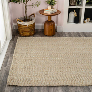 Lolland Hand Woven Herringbone Chunky Jute Area Rug