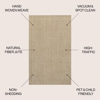 Lolland Hand Woven Herringbone Chunky Jute Area Rug