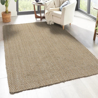 Lolland Hand Woven Herringbone Chunky Jute Area Rug