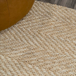 Lolland Hand Woven Herringbone Chunky Jute Area Rug