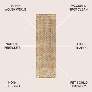 Malinn Hand Woven Boucle Chunky Jute Area Rug