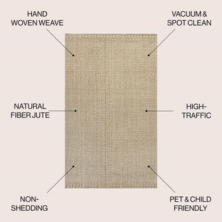 Malinn Hand Woven Boucle Chunky Jute Area Rug