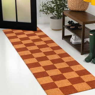 Winters Classic Farmhouse Checkered Coir Area Rug
