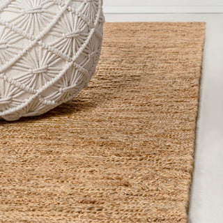 Zoya Rustic Beach House Wide Ticking Stripe Jute Area Rug