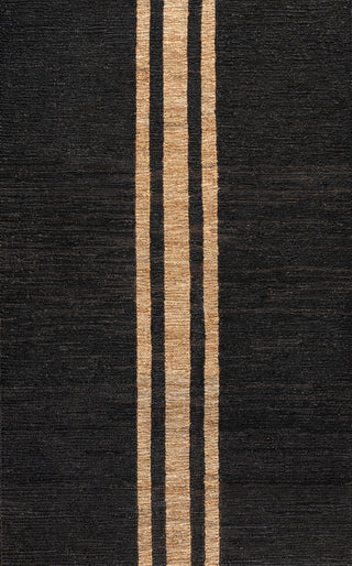 Zoya Rustic Beach House Wide Ticking Stripe Jute Area Rug