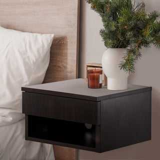 Jdav 15.71" Mid-Century Modern Floating Wall Mounted Nightstand with Soft-Close Drawer and Cable Hole