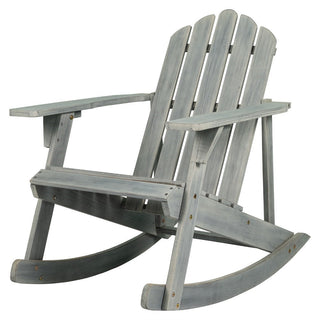 Hausa Outdoor Patio Classic Acacia Wood Adirondack Rocking Chair