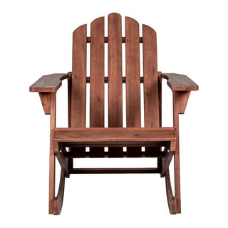 Hausa Outdoor Patio Classic Acacia Wood Adirondack Rocking Chair