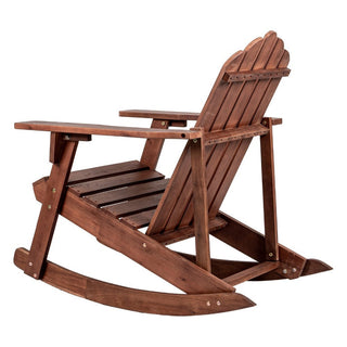 Hausa Outdoor Patio Classic Acacia Wood Adirondack Rocking Chair