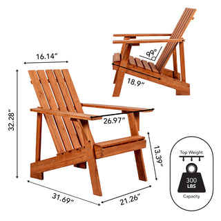 Sandy Outdoor Patio Modern Acacia Wood Adirondack Chair