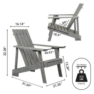 Sandy Outdoor Patio Modern Acacia Wood Adirondack Chair