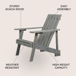 Sandy Outdoor Patio Modern Acacia Wood Adirondack Chair