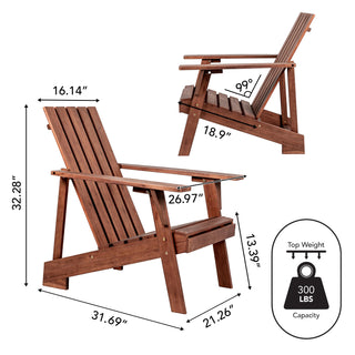 Sandy Outdoor Patio Modern Acacia Wood Adirondack Chair