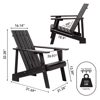 Sandy Outdoor Patio Modern Acacia Wood Adirondack Chair