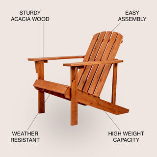 Swami Outdoor Patio Acacia Wood Adirondack Chair