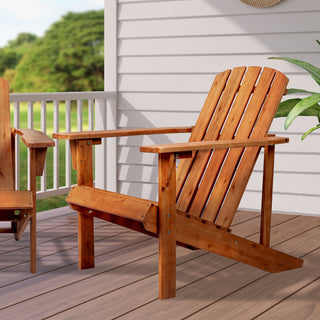 Swami Outdoor Patio Traditional Acacia Wood Adirondack Chair